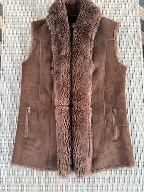 🤎 Vintage Faux Shearling Vest (Brown)